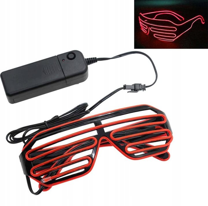 Świecące Okulary Led Żaluzje Imprezowe Disco Orange Neonowe Pomarańcz 3 Try