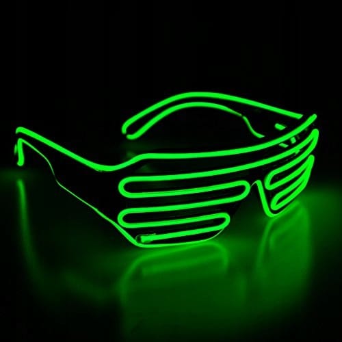 Świecące Okulary Led Żaluzje Imprezowe Disco Green Neonowe Zielone 3 Tryby