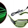Świecące Okulary Led Żaluzje Imprezowe Disco Green Neonowe Zielone 3 Tryby