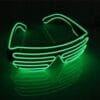 Świecące Okulary Led Żaluzje Imprezowe Disco Green Neonowe Zielone 3 Tryby