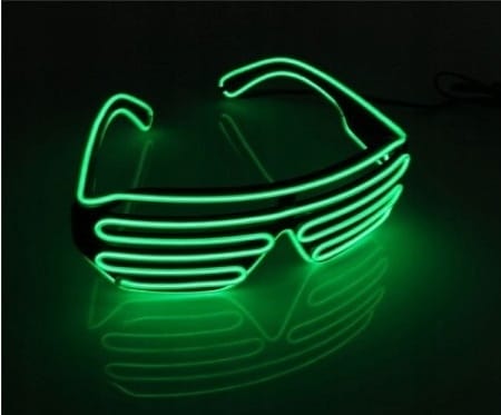 Świecące Okulary Led Żaluzje Imprezowe Disco Green Neonowe Zielone 3 Tryby