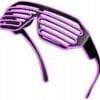 Świecące Okulary Led Żaluzje Imprezowe Disco Purple Neonowe Fiolet 3 Tryby