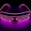 Świecące Okulary Led Żaluzje Imprezowe Disco Purple Neonowe Fiolet 3 Tryby