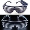 Świecące Okulary Led Żaluzje Imprezowe Disco White Neonowe Białe 3 Tryby