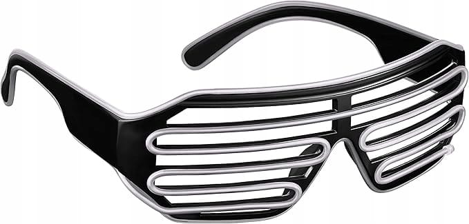 Świecące Okulary Led Żaluzje Imprezowe Disco White Neonowe Białe 3 Tryby