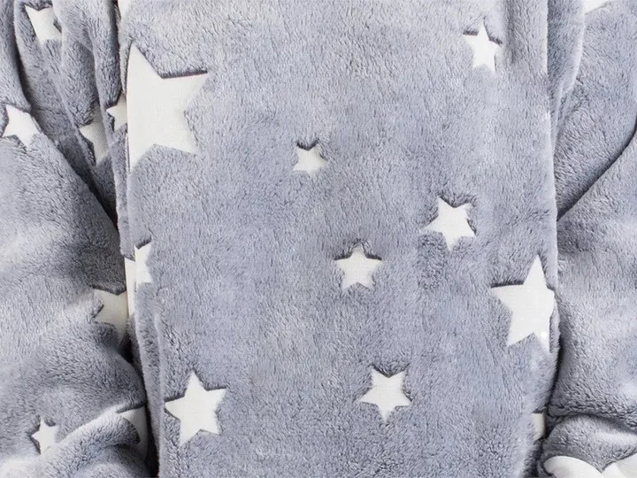 Kocobluza Koc Bluza Oversize Męska Damska Długa Gwiazdki Świecąca Ciepła