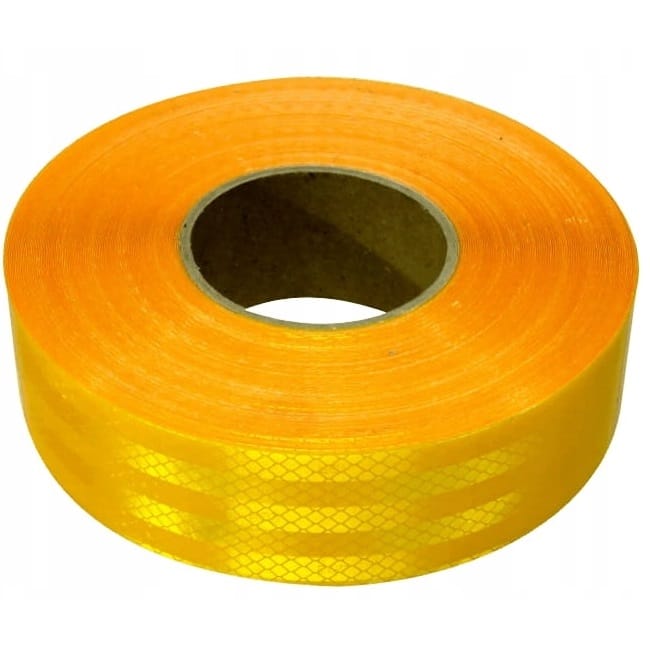 Taśma Odblaskowa Samoprzylepna Rolka 45 Metrów 45m X 5cm Żółta Homologacja