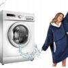 Ciepła Bluza Koc Oversize Kocbluza 2w1 Granatowa Futrzak Xxl Kocobluza