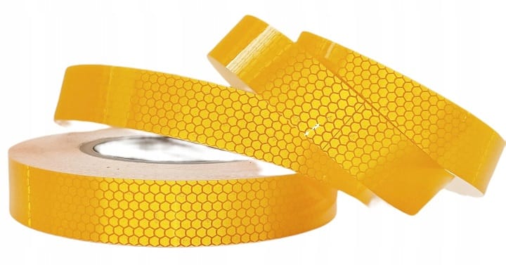 Taśma Odblaskowa Samoprzylepna Rolka 45 Metrów 45m X 5cm Żółta Homologacja