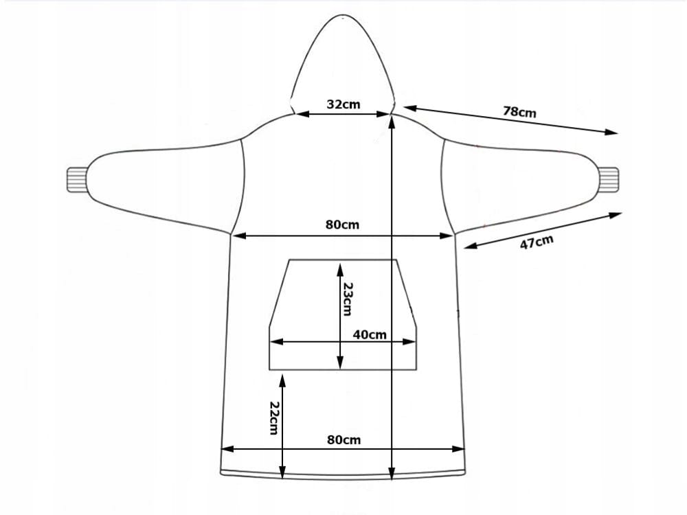 Ciepła Bluza Koc Oversize Gruba Kocobluza Z Kapturem Zimowa Piżama Ciepła