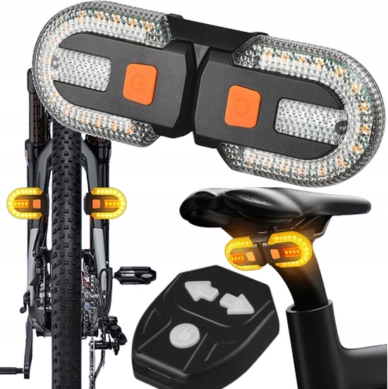 Kierunkowskazy Rowerowe Led Do Hulajnogi Do Roweru 2 Sztuki Ledowe + Pilot