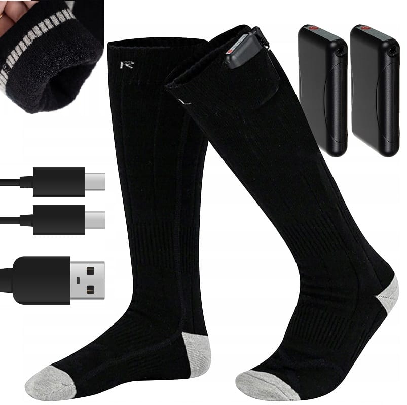 Podgrzewane Skarpety Eletkryczne Getry Zimowe Ogrzewacze Termiczne Do Stóp