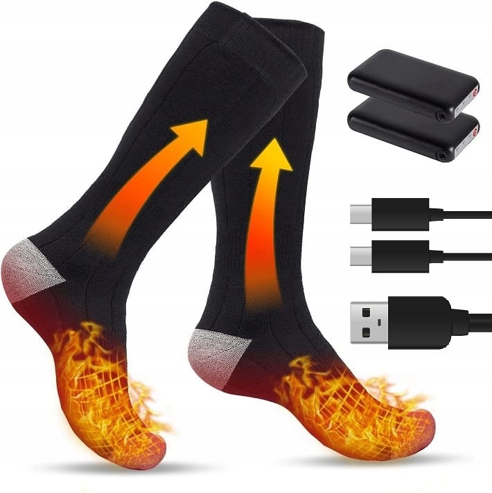 Podgrzewane Skarpety Eletkryczne Getry Zimowe Ogrzewacze Termiczne Do Stóp