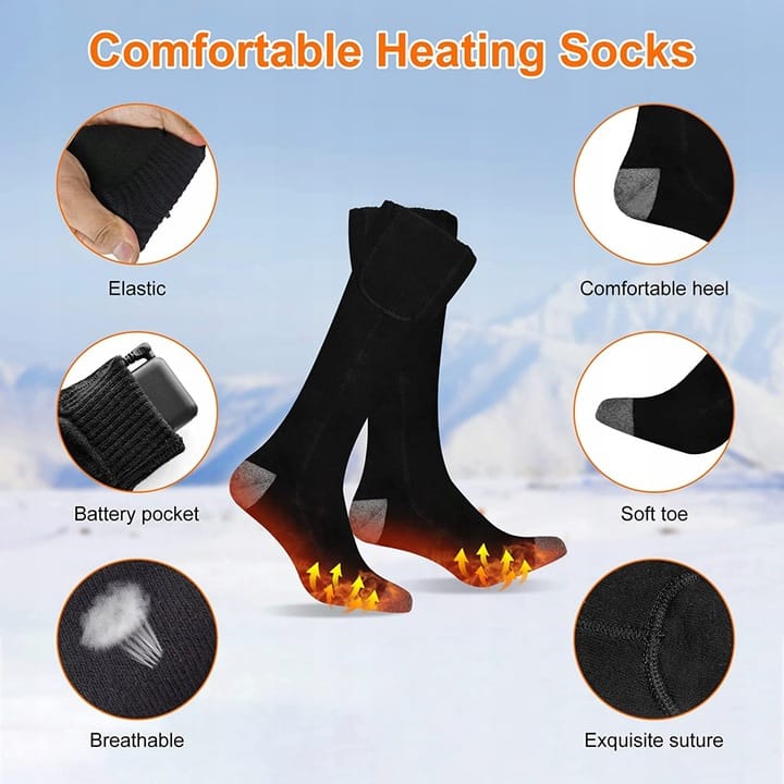 Podgrzewane Skarpety Eletkryczne Getry Zimowe Ogrzewacze Termiczne Do Stóp