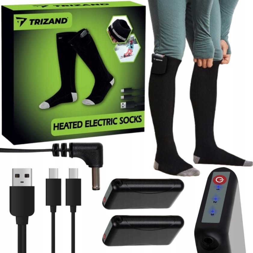 Podgrzewane Skarpety Eletkryczne Getry Zimowe Ogrzewacze Termiczne Do Stóp