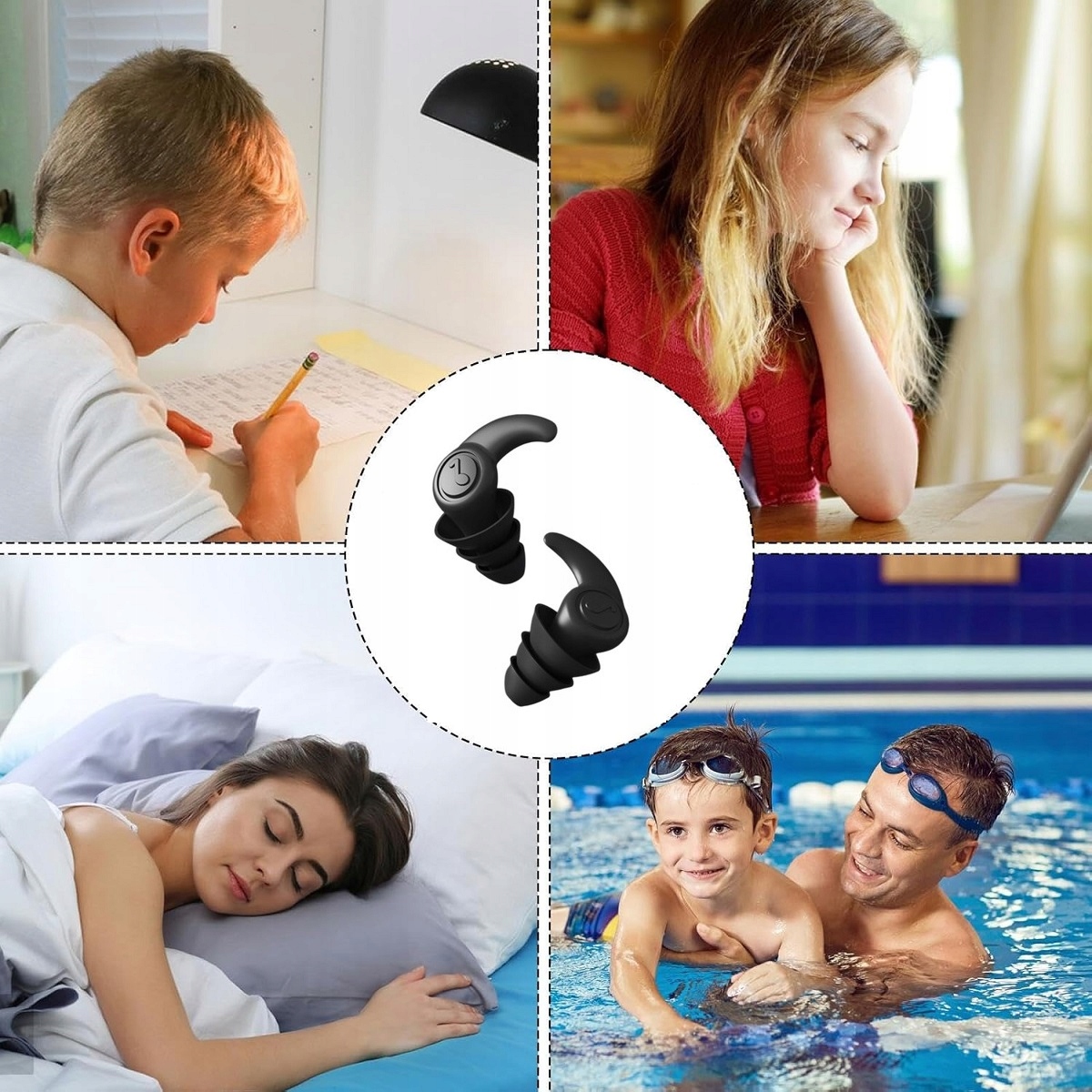 Zatyczki Do Uszu Stopery Wkładki Do Spania Silikonowe Na Lepszy Sen Czarne