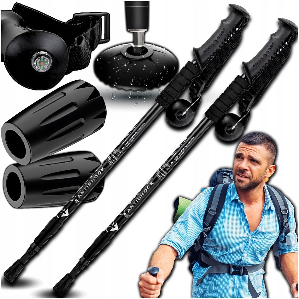 Kijki Do Nordic Walking Chodzenia Kije Trekkingowe Mega Wygodne Zestaw 2szt