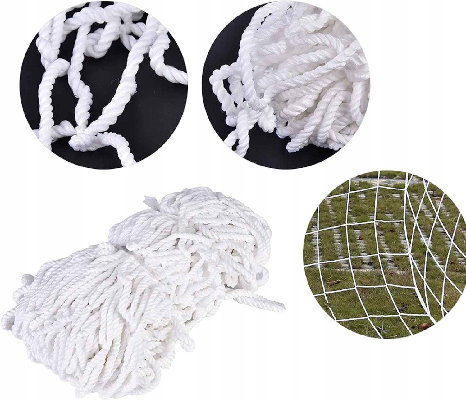 Siatka Super Mocna Do Bramki Piłkarskiej Wzmocniona 213x150x90 cm