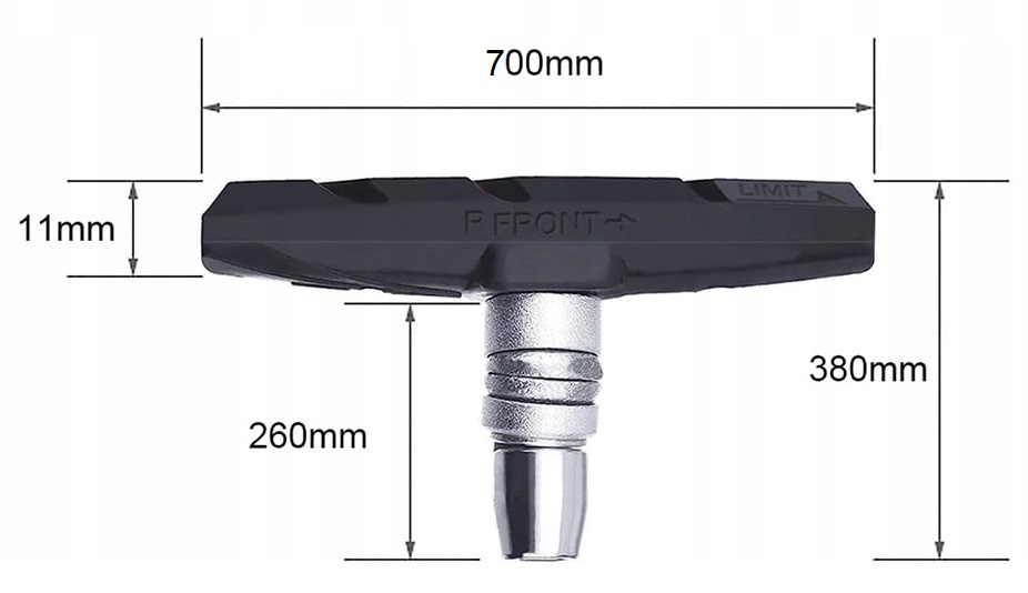 Klocki Hamulcowe Rowerowe V-brake Gumowe Komplet 2szt 70mm Czarne