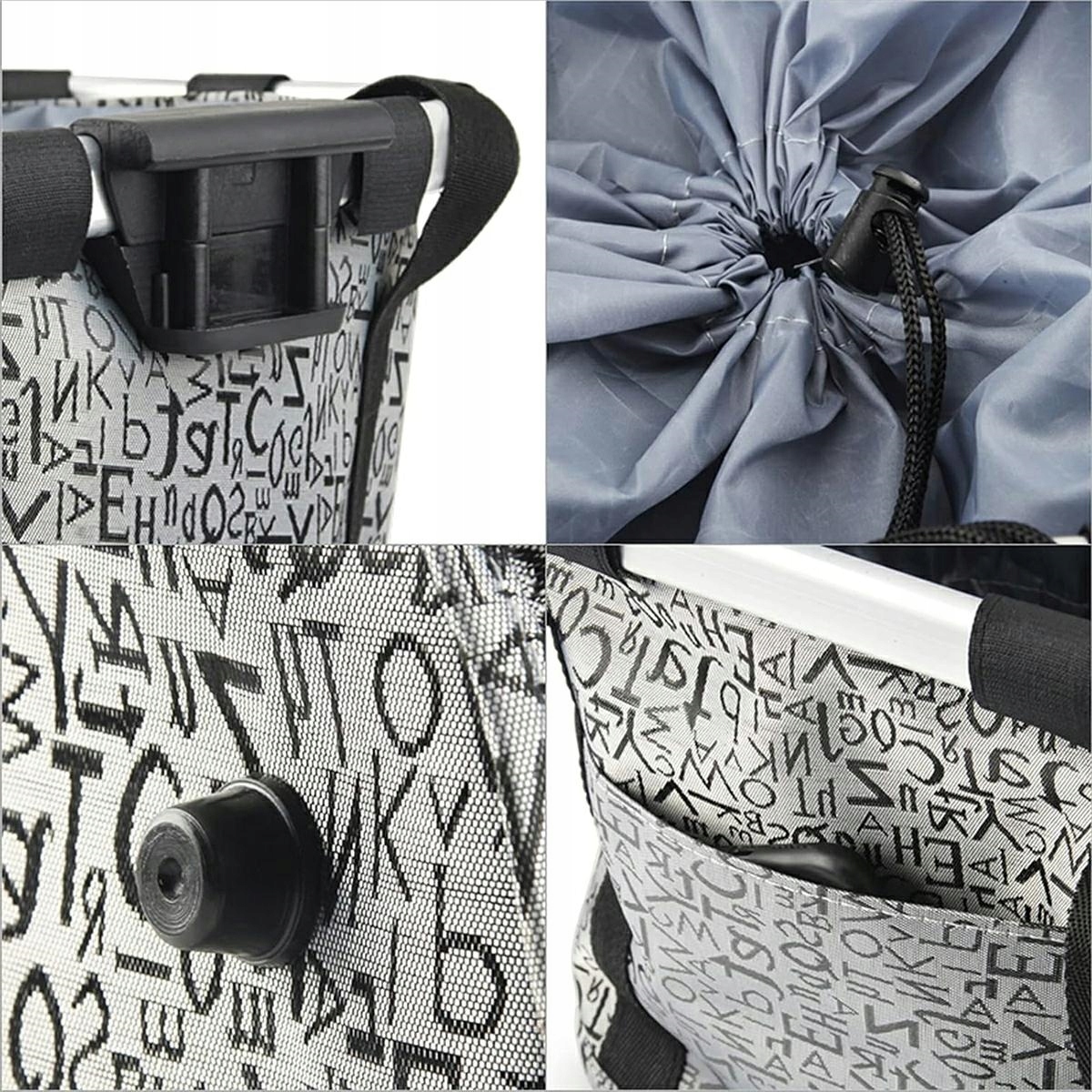 Koszyk Rowerowy Przedni Na Kierownicę Wodoodporny Kosz Rower Click Literki