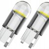 2szt X Żarówka Samochodowa Led W5w Sphere Cob 360' T10 Krystaliczna Do Auta