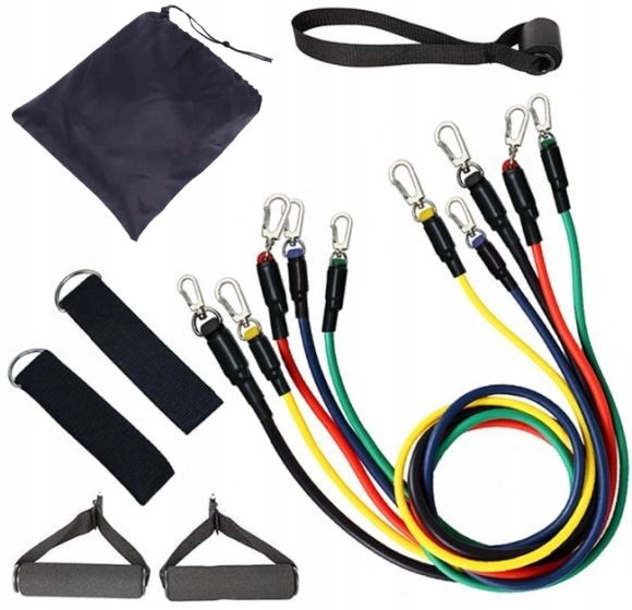 Zestaw Gumy Oporowe Do Ćwiczeń Zestaw 5 szt Gum Fitness Rehabilitacja