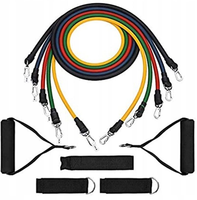 Zestaw Gumy Oporowe Do Ćwiczeń Zestaw 5 szt Gum Fitness Rehabilitacja