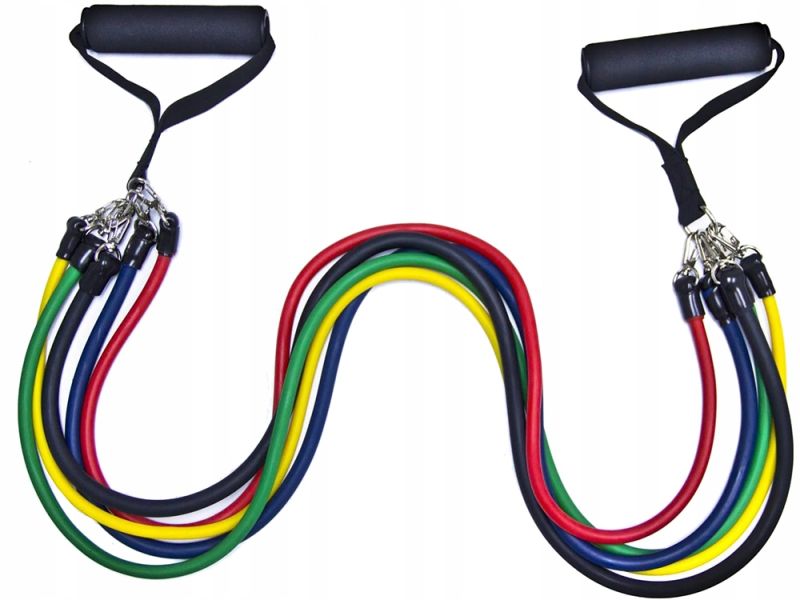 Zestaw Gumy Oporowe Do Ćwiczeń Zestaw 5 szt Gum Fitness Rehabilitacja