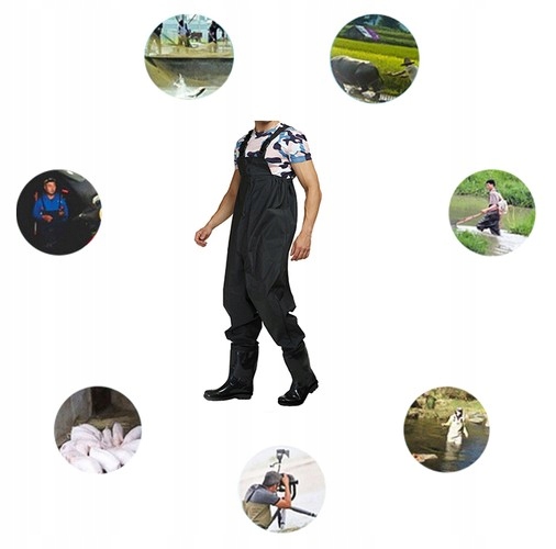 Spodniobuty Wodery Wędkarskie Szelki Hokkaido Spodnie Wodoodporne Rozm 45