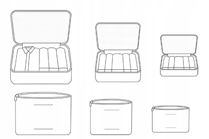 Organizer Zestaw Podróżny Do Bagażu Saszetki 6 Sztuk Niebieskie