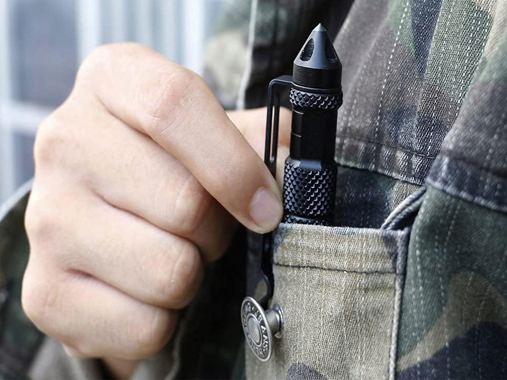 Długopis Wojskowy Taktyczny Do Samoobrony Kubotan Zbijak Do Szyb 2x Wkład