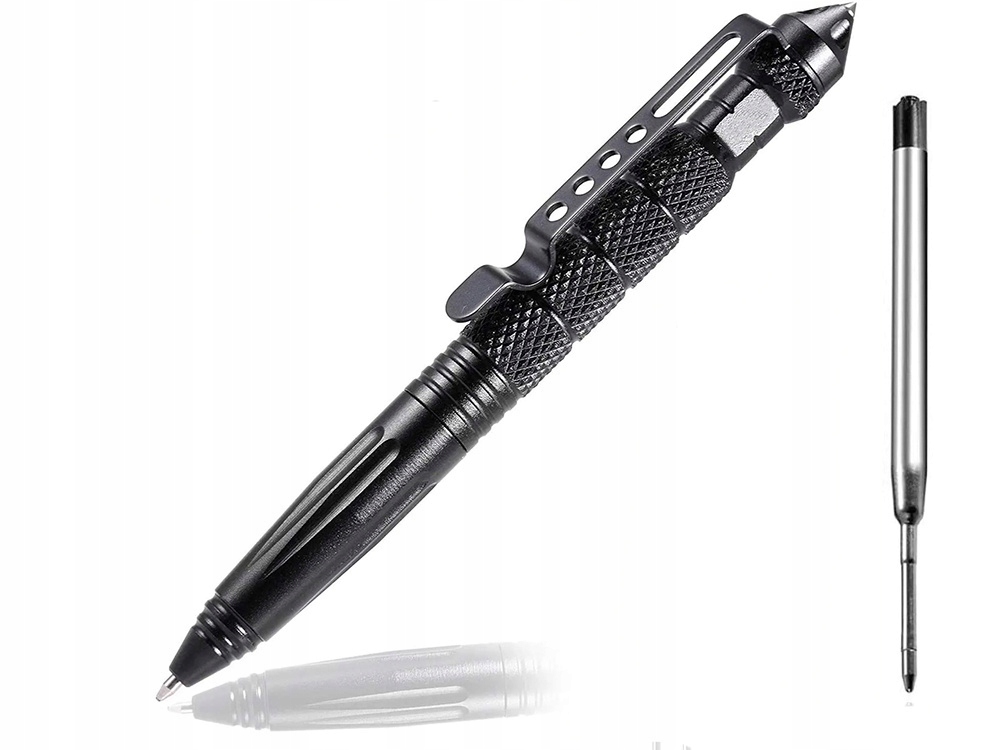 Długopis Wojskowy Taktyczny Do Samoobrony Kubotan Zbijak Do Szyb 2x Wkład