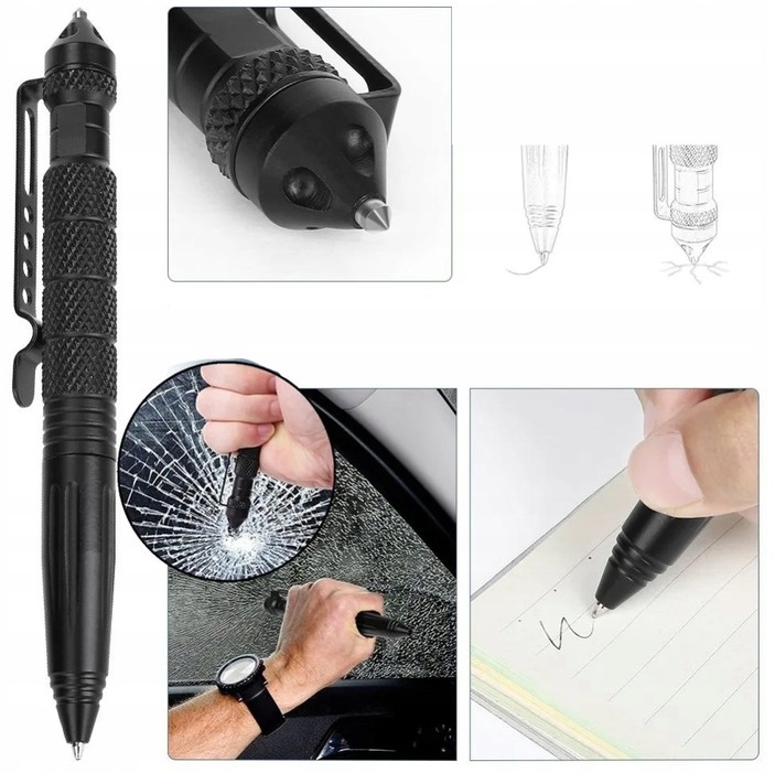 Długopis Wojskowy Taktyczny Do Samoobrony Kubotan Zbijak Do Szyb 2x Wkład