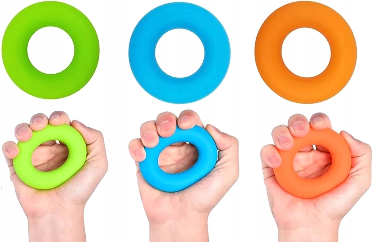 Zestaw Gum Do Rehabilitacji Ćwiczeń Rąk Palców Dłoni Nadgarstka Jajko 9 szt