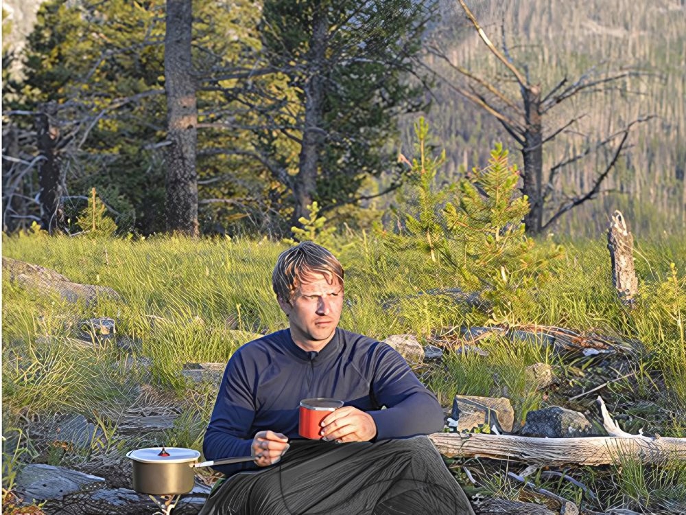 Śpiwór Turystyczny Z Kapturem Ciepły Mumia Kołdra Czarny Lekki Pokrowiec