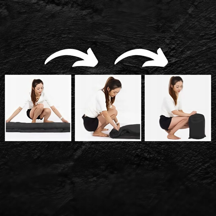 Śpiwór Turystyczny Z Kapturem Ciepły Mumia Kołdra Czarny Lekki Pokrowiec