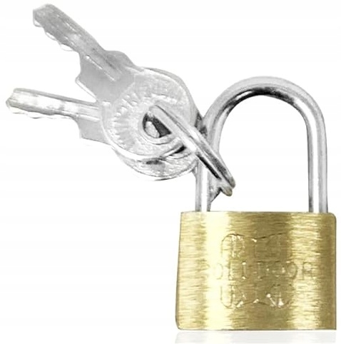 Mała Kłódka Na Klucz Do Bagażu Walizki Podróżnej Szafki Mosiężna 3x Klucze