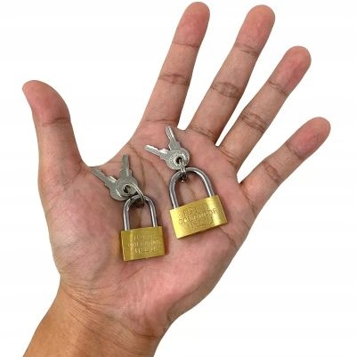Mała Kłódka Na Klucz Do Bagażu Walizki Podróżnej Szafki Mosiężna 3x Klucze