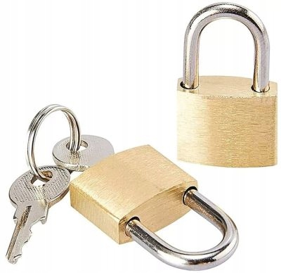 Mała Kłódka Na Klucz Do Bagażu Walizki Podróżnej Szafki Mosiężna 3x Klucze