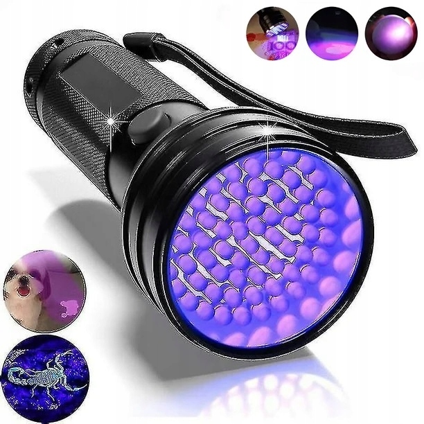 Latarka Uv 51 Led Taktyczna Policyjna Aluminiowa Szperacz Tester Bursztynu