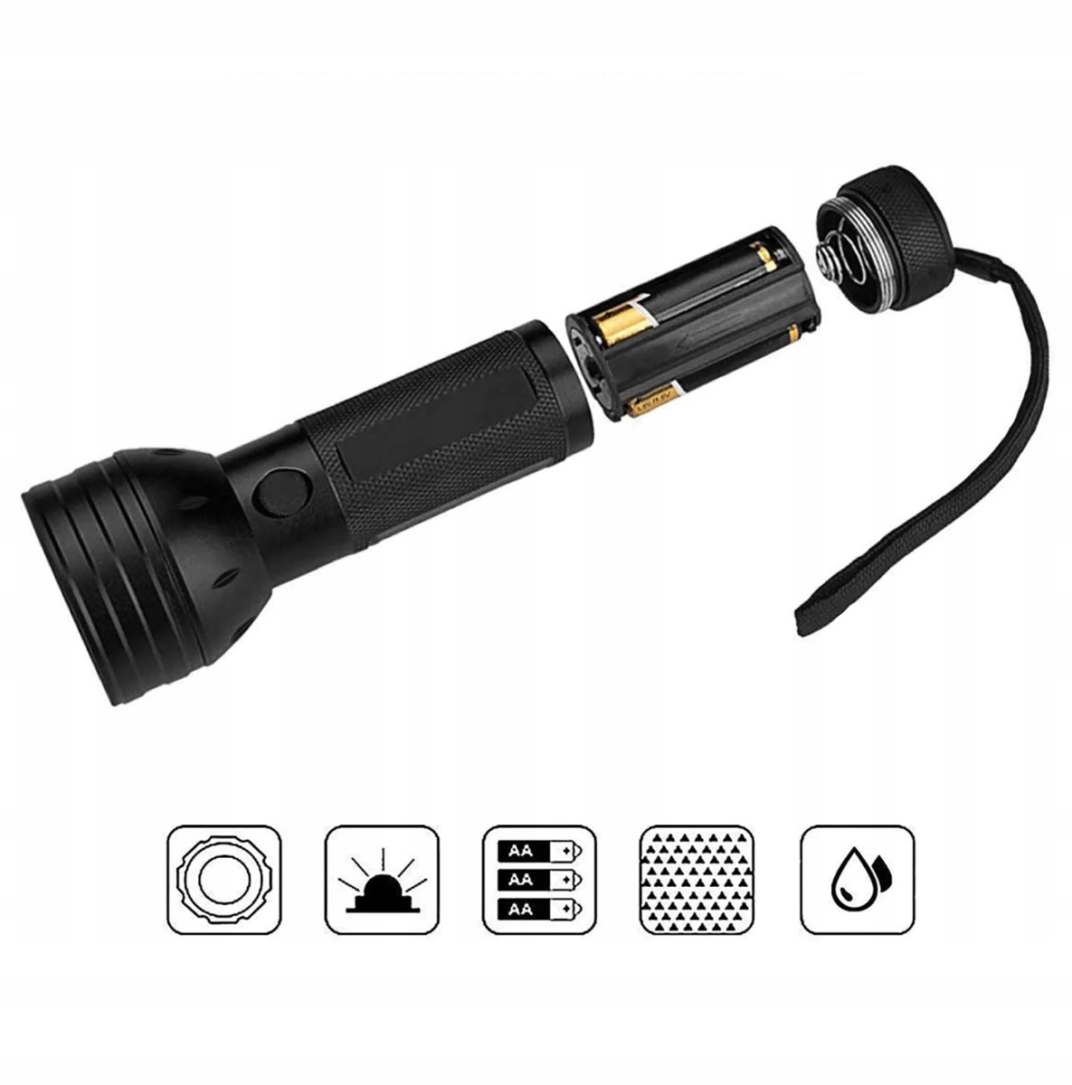 Latarka Uv 51 Led Taktyczna Policyjna Aluminiowa Szperacz Tester Bursztynu