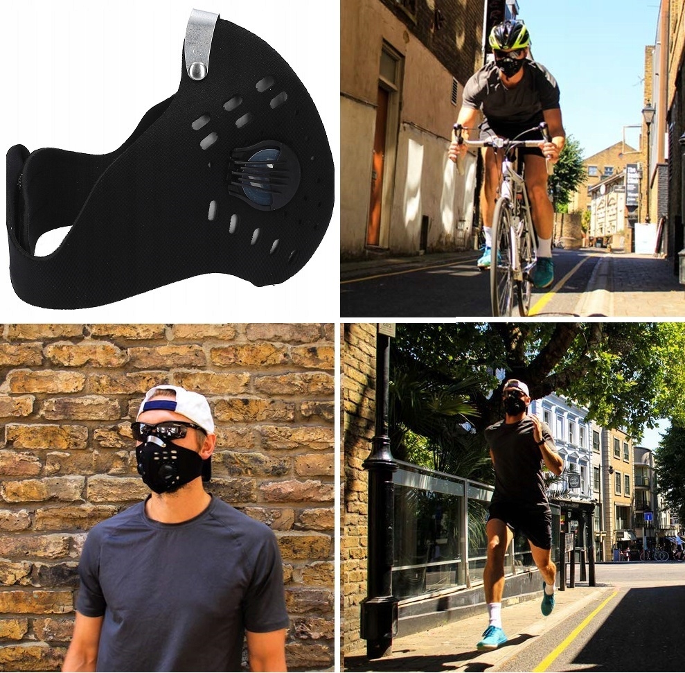 Maseczka Antysmogowa Materiałowa Do Biegania Chodzenia Z Filtrem Pm 2.5