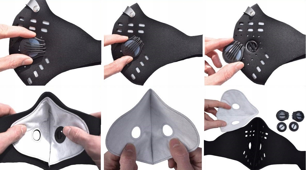 Maseczka Antysmogowa Materiałowa Do Biegania Chodzenia Z Filtrem Pm 2.5