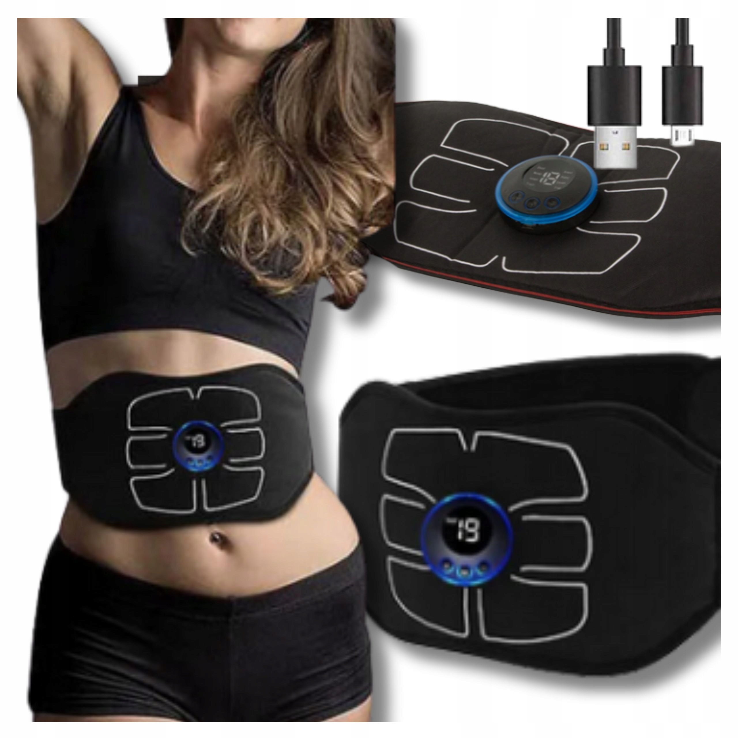 Elektrostymulator Mięśni Brzucha Pas Masaż Odchudzający Ems Stymulator S/m