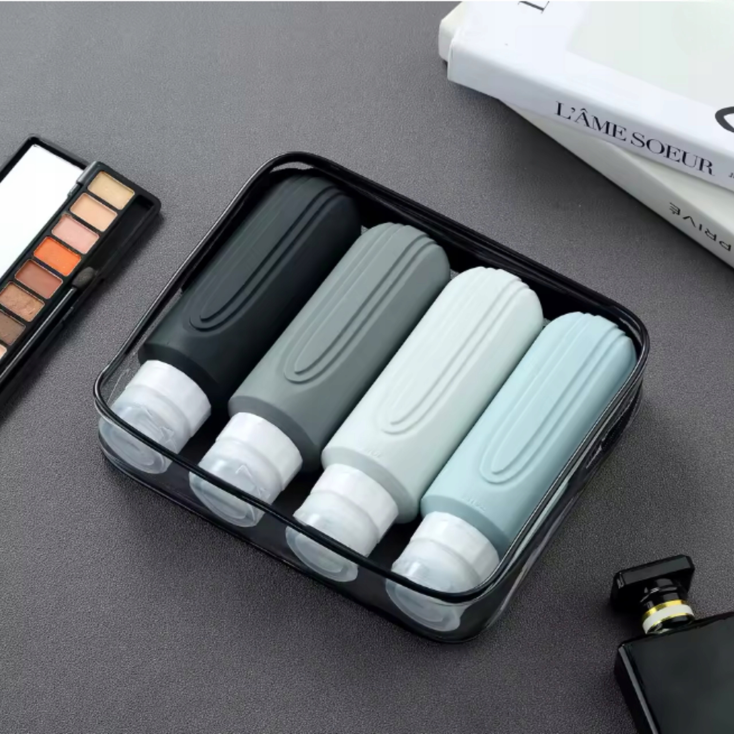 Silikonowe Butelki Podróżne Do Samolotu Bagażu Na Kosmetyki Pojemniki 90ml