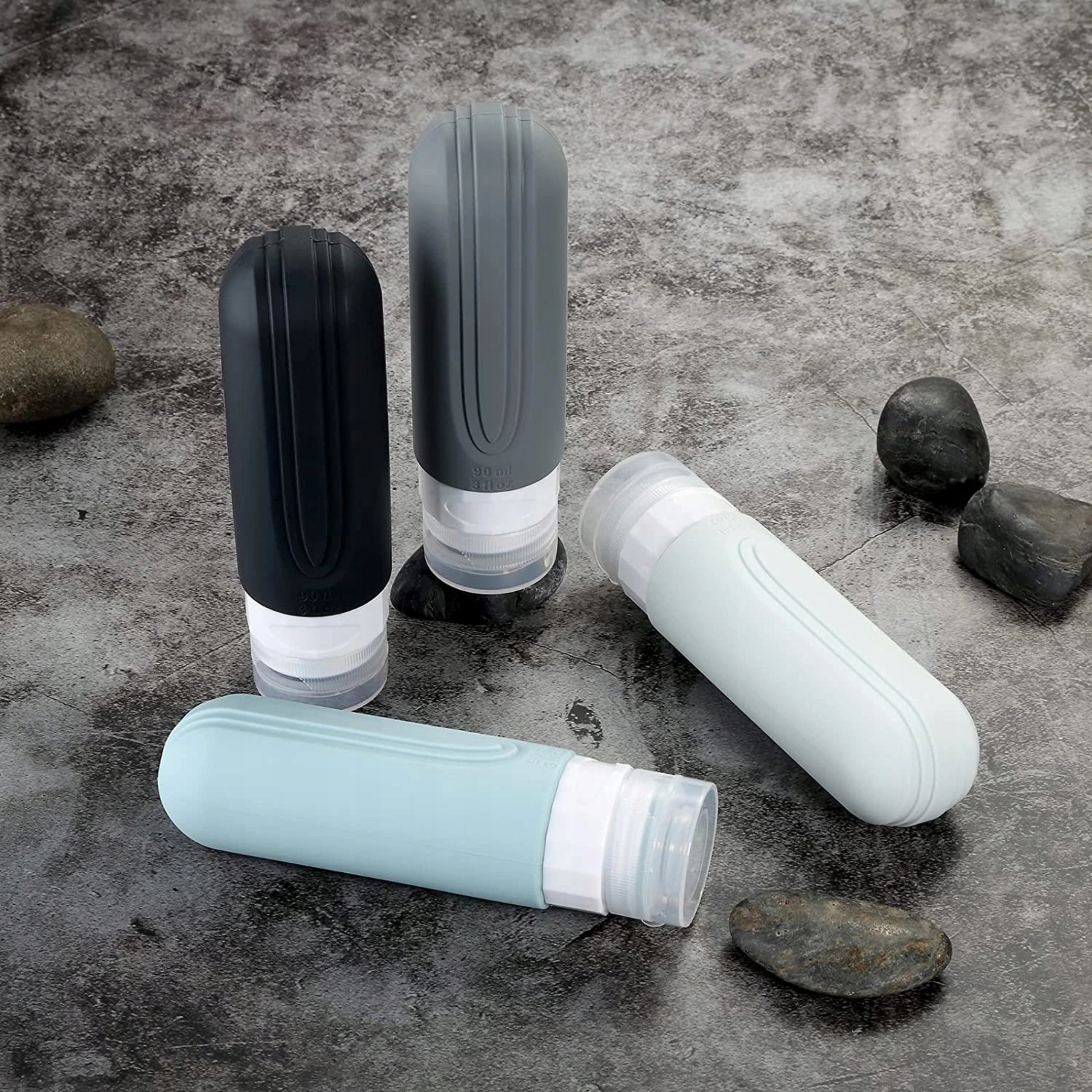 Silikonowe Butelki Podróżne Do Samolotu Bagażu Na Kosmetyki Pojemniki 90ml