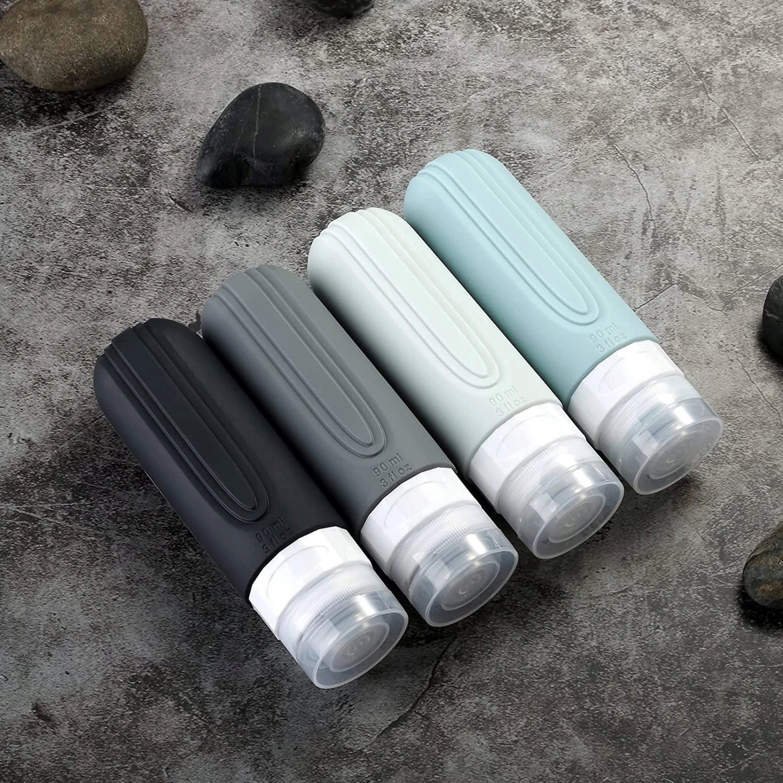 Silikonowe Butelki Podróżne Do Samolotu Bagażu Na Kosmetyki Pojemniki 90ml