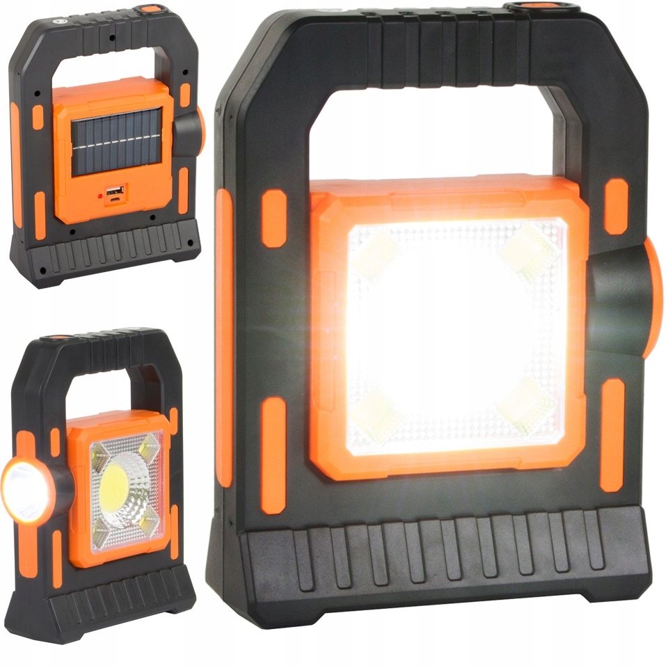 Lampka Akumulatorowa Led 3w Latarka Cob Kemping Biwak Panel Słoneczny Usb