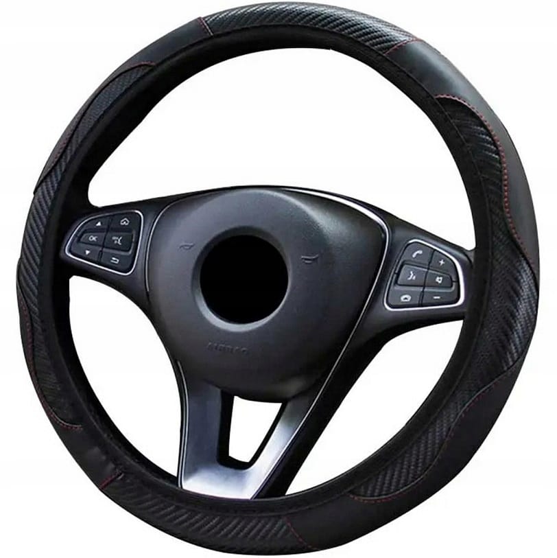 Pokrowiec Nakładka Na Kierownicę Antypoślizgowy Nakładka Ekoskóra Carbon