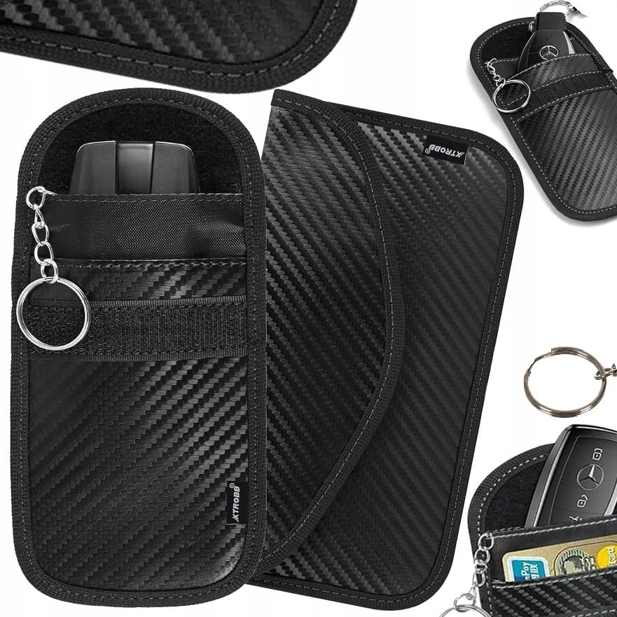 2x Etui Antykradzieżowe Blokujące Sygnał Karty Zbliżeniowe Kluczy Kluczyków